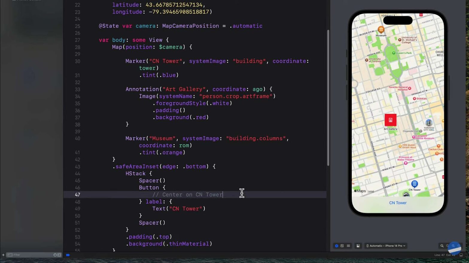 Example of swiftui mapkit